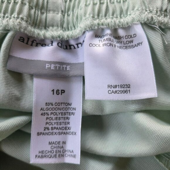 Alfred Dunner Women's Size 16P New with tags Green/Mint Stretch Pants RN19232 - Picture 5 of 11